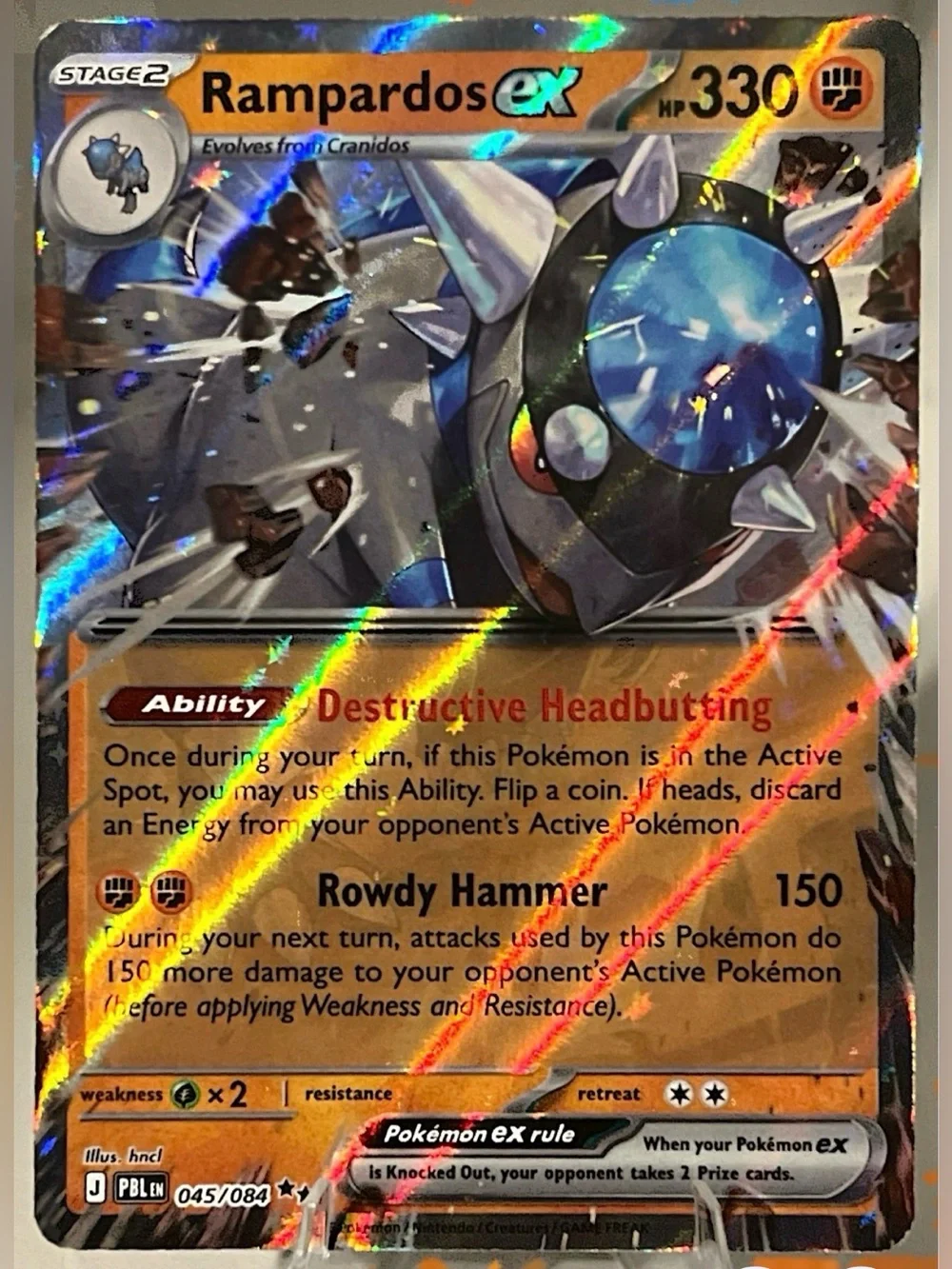 Pokémon TCG: Pitch Black - RAMPARDOS EX 045/084 NM
